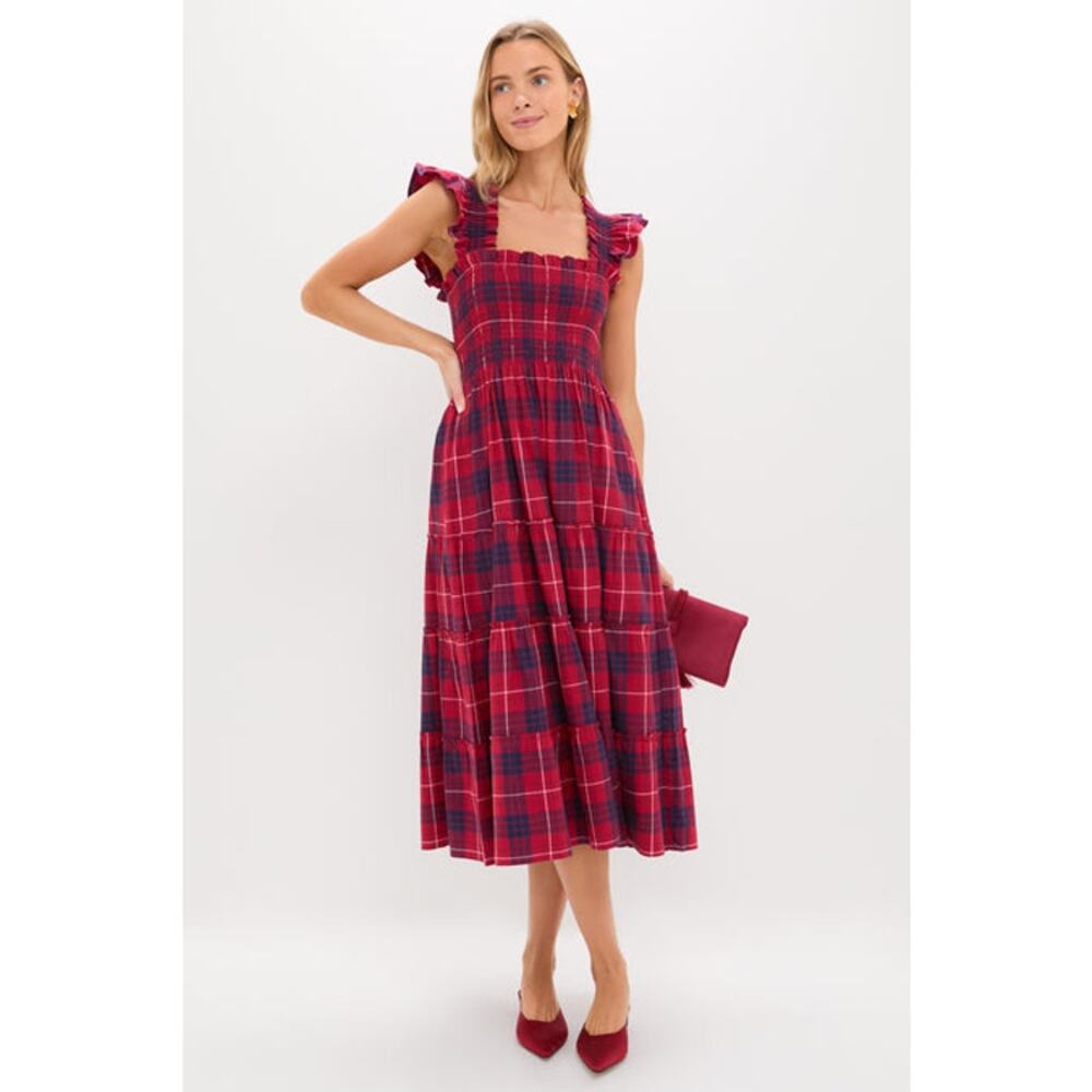 Hill House Cherry Tartan Ellie Nap Dress L